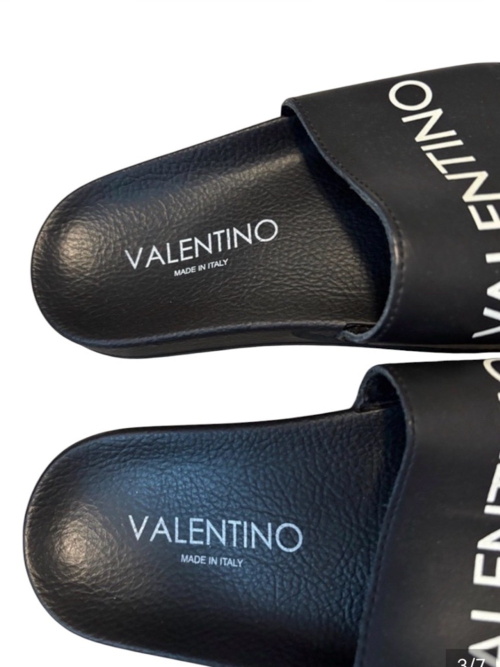 Valentino Black Slides with White Logo - Picture 3 of 5
